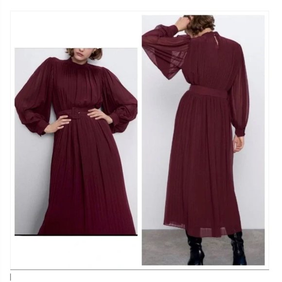 ZARA | Midi Dress with Belt (NWT) - Picture 2 of 11